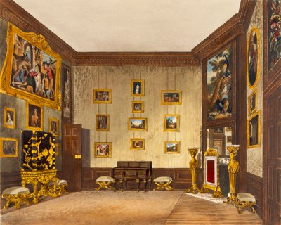 汉斯法院的国王写作壁橱，来自“皇家住所的历史”，由Richard Reeve（1780年）雕刻，作者William Henry Pyne（1769-1843），1819年 作者 理查德·卡特莫尔