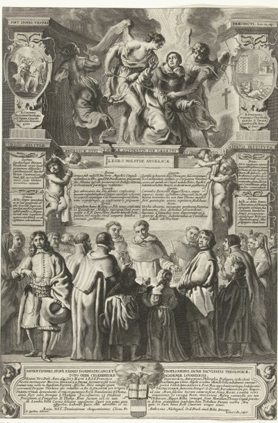 Instelling van de broederschap Militia Angelica Thomae Aquinatis，1649 年
Origo Militiae Angelicae, divi Thomae Aquinatis; sub caelesti eius cingulo castitatis, institutae（物上标题） 作者 伊拉斯谟·奎利努斯 (II)