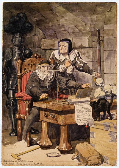描绘激情的素描-Avarice，1854年 作者 理查德·达德