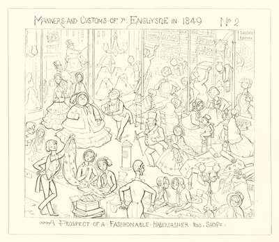 1849年，一个时尚的Haberdashers商店的前景 作者 理查德·道尔