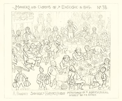 1849年，一场宴会上展示了农民朋友对农业利益印象深刻的事情 作者 理查德·道尔