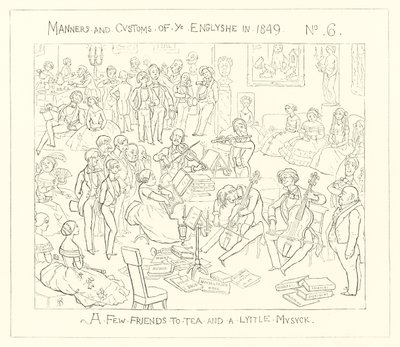 1849年，几个朋友来喝茶和一点音乐 作者 理查德·道尔