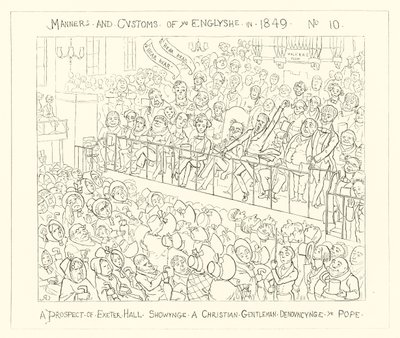1849年，埃克塞特大厅展示一位谴责教皇的基督徒绅士 作者 理查德·道尔