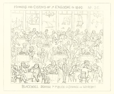 1849年，Blackwall在银鱼上展示公共用餐 作者 理查德·道尔