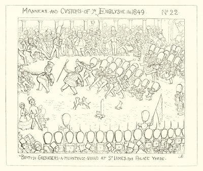 1849年，英国掷弹兵在St Jamess Palace Yard守卫 作者 理查德·道尔