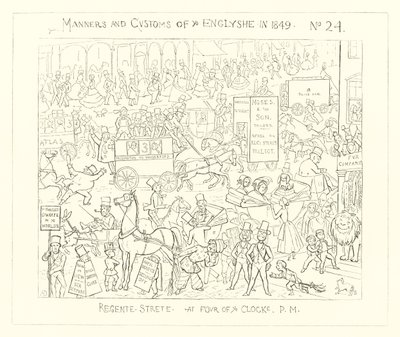1849年，摄政街在下午的四个OClock 作者 理查德·道尔