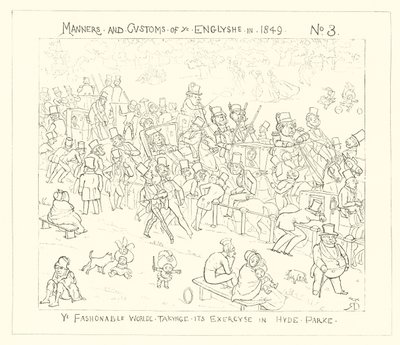 1849年，时尚界在海德公园进行锻炼 作者 Richard Doyle