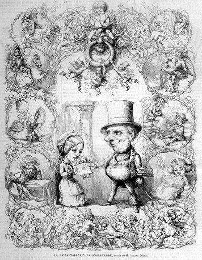 在英国庆祝的情人节。插图：理查德-多伊尔（1824 - 1883）。 作者 理查德·道尔