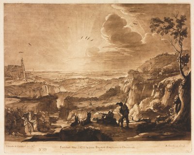 Liber Veritatis：  第89号，绵延山地之景 作者 在克劳德·洛兰之后