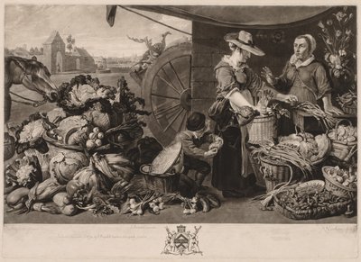 四个市场：蔬菜市场，1779年。 作者 理查德·厄洛姆（Richard Earlom）
