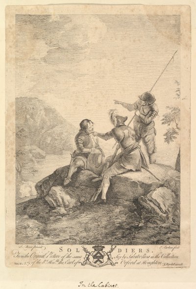 三名士兵，1766-67年。 作者 理查德·厄洛姆（Richard Earlom）