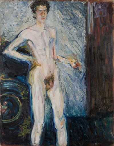 拿着调色板的裸体自画像 - 格斯特尔，理查德（1883-1908） - 1908 - 布面油画 - 139,3x100 - 维也纳利奥波德博物馆 作者 理查德格斯特尔