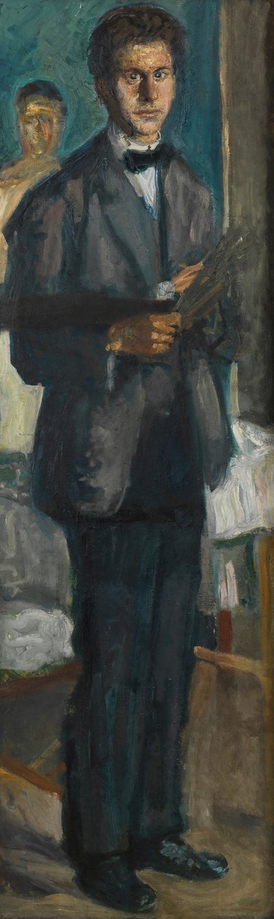 带调色板的自画像，1906-1907。 作者 理查德格斯特尔