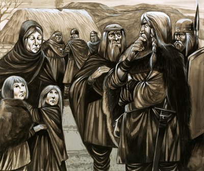 被卖为奴隶的盎格鲁-撒克逊贫困家庭的孩子（水粉画，纸本） 作者 理查德·胡克