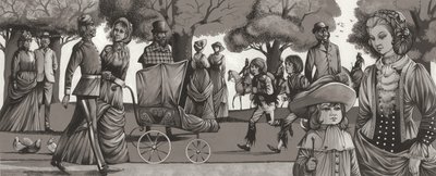 19 世纪 80 年代的海德公园（水粉画，纸本） 作者 理查德·胡克