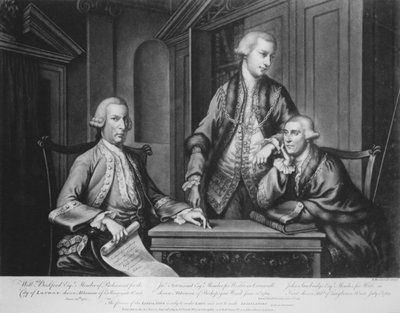 William Beckford（1709-70）James Townsend和John Sawbridge（约1732-95）伦敦Aldermen，由艺术家雕刻，1769 作者 理查德·休斯顿