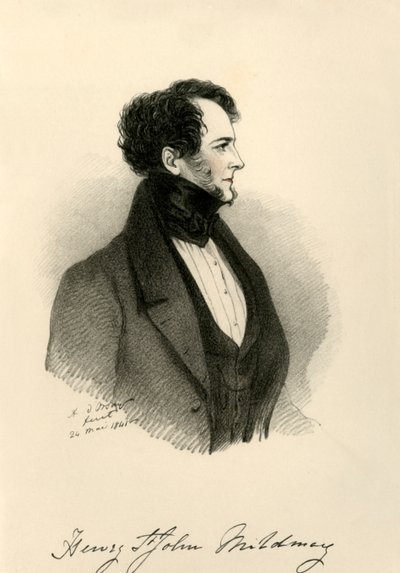亨利·圣约翰·米尔德迈爵士，1841年。 作者 Richard James Lane