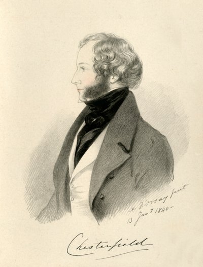 切斯特菲尔德伯爵，1840年。 作者 理查德·詹姆斯·莱恩