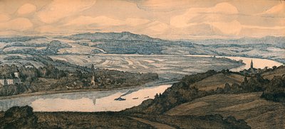 多瑙河上的佩森堡》，约20世纪 作者 理查德·勒克斯