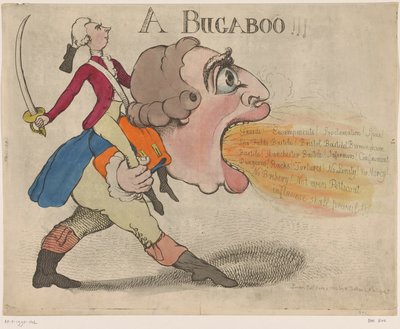 关于乔治三世国王的漫画，1792 年
Bugaboo（物体上的标题） 作者 威廉·霍兰德