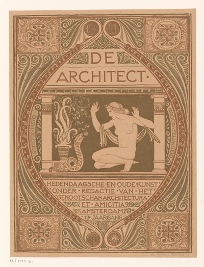 封面设计：建筑师》，1911 年 作者 理查德·尼古拉斯·罗兰·霍尔斯特（有艺术家签名）