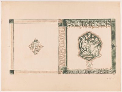 封面设计Wendingen, Woodcutting issue, 1919 年 作者 理查德·尼古拉斯·罗兰·霍尔斯特（有艺术家签名）