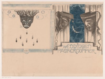 封面设计扭曲》，《面具》，1920 年 作者 理查德·尼古拉斯·罗兰·霍尔斯特（有艺术家签名）