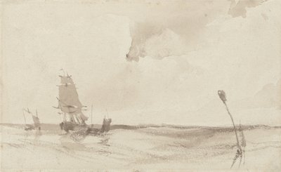 海景（棕褐色纸上水洗） 作者 理查德·帕克斯·博宁顿