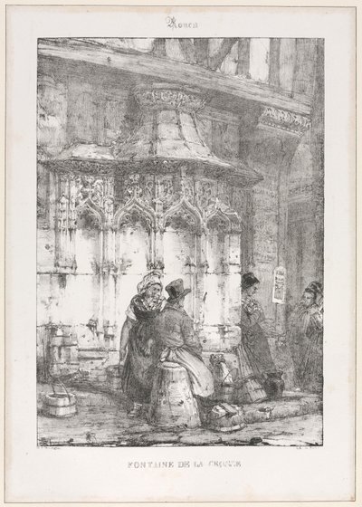建筑遗迹和碎片：鲁昂-枫丹·德拉克罗斯（Fontaine de la Crosse），1827年。 作者 理查德·帕克斯·博宁顿