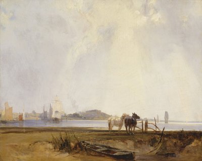 法国Quilleboeuf附近的风景，约1824-25年（布面油画） 作者 理查德·帕克斯·博宁顿