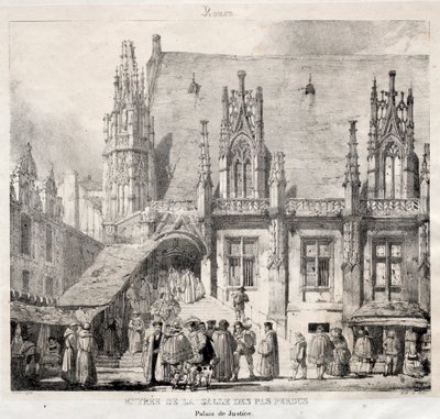 鲁昂（Rouen）：1824年，司法宫（Palais du Justice）的入口处。 作者 理查德·帕克斯·博宁顿