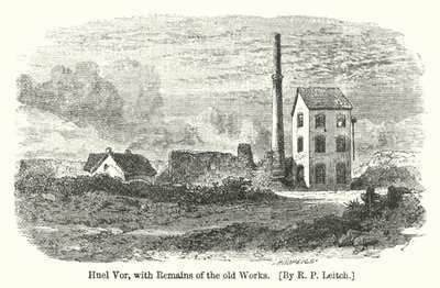 Huel Vor, with Remains of the old Works (engraving) 作者 理查德·普里恩（后）里奇