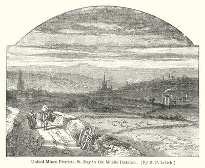United Mines District, St Day in the Middle Distance (engraving) 作者 理查德·普里恩（后）里奇
