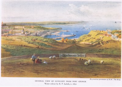 1945年乔治港的根西岛全景 作者 理查德·普里恩·利奇