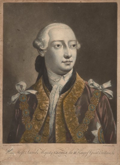 英王乔治三世，约 1762 年（胶版画） 作者 理查德·珀塞尔（Richard Purcell）