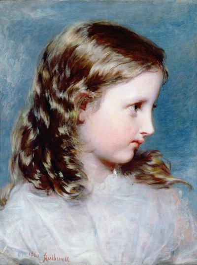 一个女孩的头，1860年（小组） 作者 Richard Rothwell