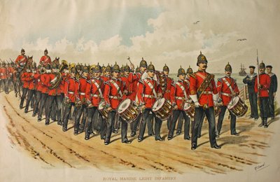 1895年，皇家海军轻型步兵乐队领导一系列行军男子 作者 理查德·辛金