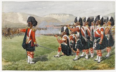 1854年10月25日巴拉克拉瓦战役中第93位萨瑟兰高地人：1854年的薄红线（纸上写着） 作者 理查德·辛金