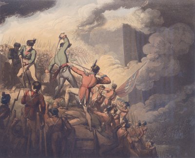 巴达霍斯，1812年4月6日，来自“惠灵顿公爵的胜利”，由T. Fielding，酒吧雕刻而成。 1819年（见115640） 作者 理查德·韦斯特尔