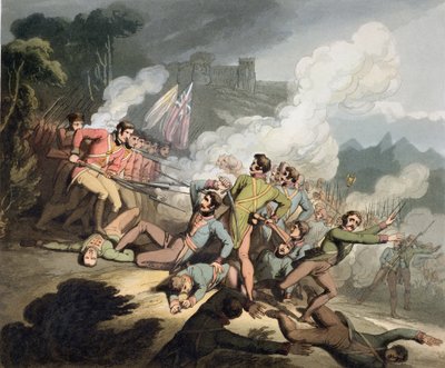 Busaco，1810年9月27日，来自“惠灵顿公爵的胜利”，由T. Fielding，酒吧雕刻。 1819 作者 理查德·韦斯特尔