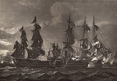 登上圣尼古拉斯和圣约瑟夫的HMS船长，罗伯特·绍西（1774-1843）的“纳尔逊的生活”插图首次出版于1813年 作者 理查德·韦斯特尔