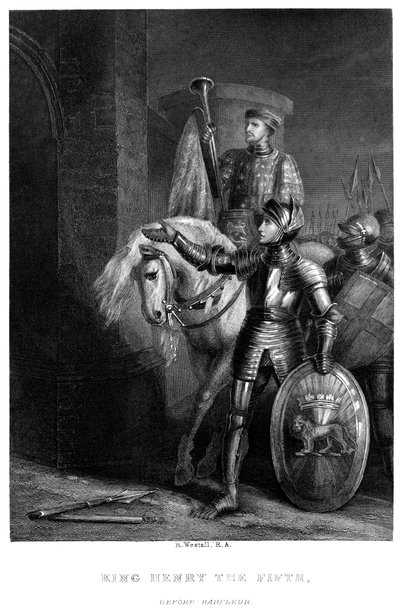 亨利五世（Ken Henry V 1387-14220），19世纪之前的哈弗勒（Harfleur）。 作者 理查德·韦斯特尔