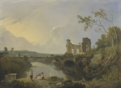 意大利风景（早晨），c.1760-65（布面油画） 作者 理查德·威尔逊