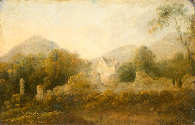 带茅屋的风景》，1733-1782年 作者 理查德·威尔逊