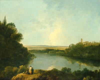 罗马附近的内米湖，c.1760（布面油画） 作者 理查德·威尔逊