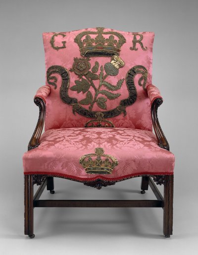 扶手椅，约1750年（桃花心木和室内装潢） 作者 理查德和艾里克·爱德华（饰演）赖特