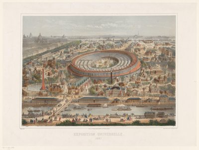 1867 年巴黎世界博览会鸟瞰图
世界博览会。1867（物上标题） 作者 Lemercier 和 Cie。