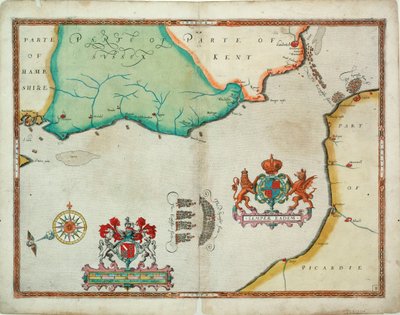 追击加莱，1588 年 8 月 4 - 6 日 "的地图 作者 罗伯特（继）亚当斯