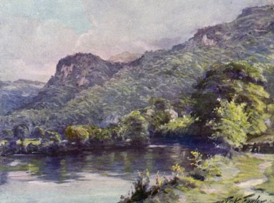 教堂游泳池，Bettws-y-Coed（彩色平印）。 作者 罗伯特（后）福勒