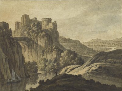 1780年，悬崖峭壁上的河景 作者 罗伯特·亚当